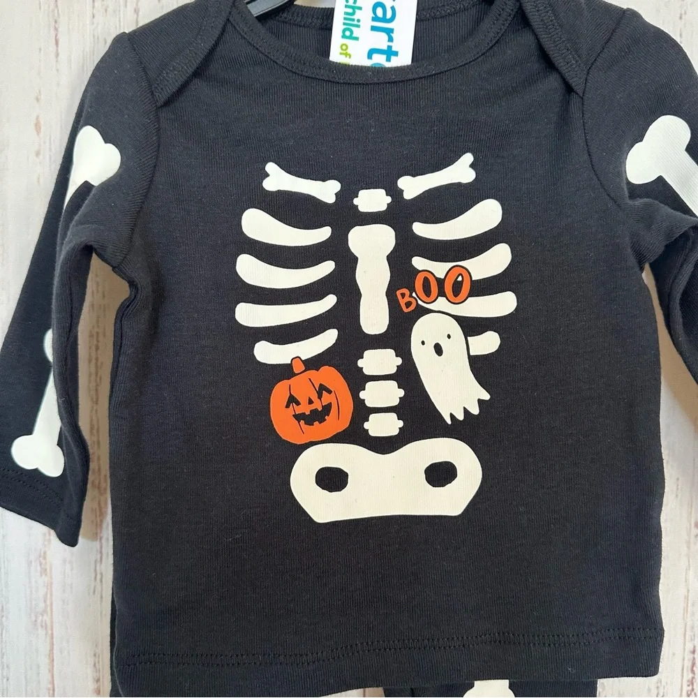 Carters Child Of Mine kids Boo skeleton bones  2 piece set